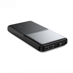 XO PR251 power bank 10000mAh (negru) – LED ecran, 2×USB ieșire, Type-C és microUSB intrare