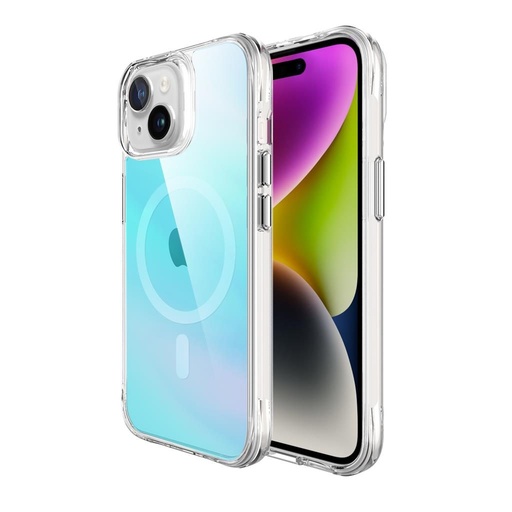Apple iPhone 15 TOKO Pure rainbow magsafe husă spate (Albastru)