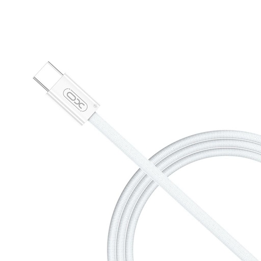 XO NB-Q260A USB-C–USB-C cablu de date (Alb) – 1 m, 60W, împletit design
