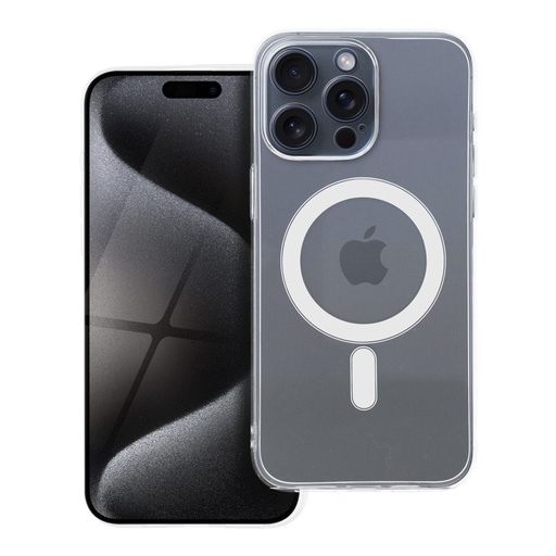 Apple iPhone 15 Pro Max 2 mm subțire silicon MagSafe husă spate (Transparent)