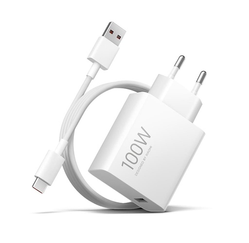 Xiaomi de rețea încărcător rapid set USB-A + Type-C cablu (Alb) - 100W