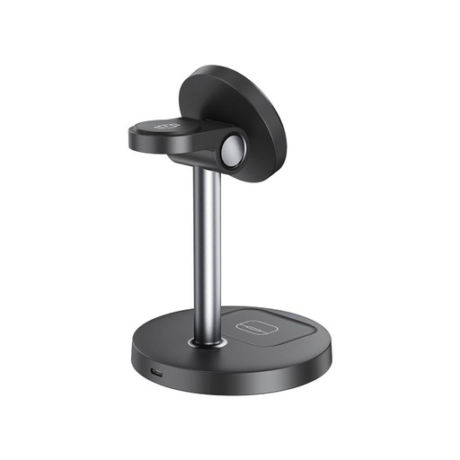 XO CX038 3-in-1 de birou fără fir încărcător (Negru) - 15W
