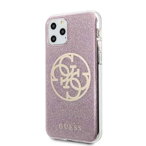 Apple iPhone 11 Pro Guess Glitter 4G Logo husă (Roz) - GUHCN58PCUGLPI
