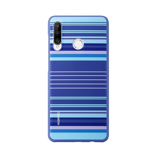 Huawei P30 Lite decorative TPU floral original husă spate, cu dungi albastre