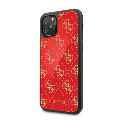 Apple iPhone 11 Pro Guess 4G Double Layer Glitter husă (Roșu) - GUHCN584GGPRE