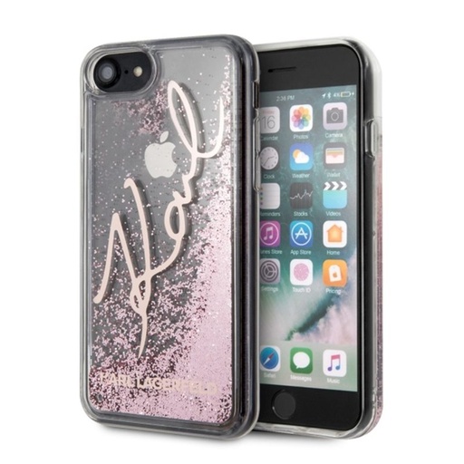 Apple iPhone 7 / iPhone 8 / iPhone SE 2020 / iPhone SE 2022 Karl Lagerfeld signature premium husă spate (Pink-Arany - KLHCI8TRKS