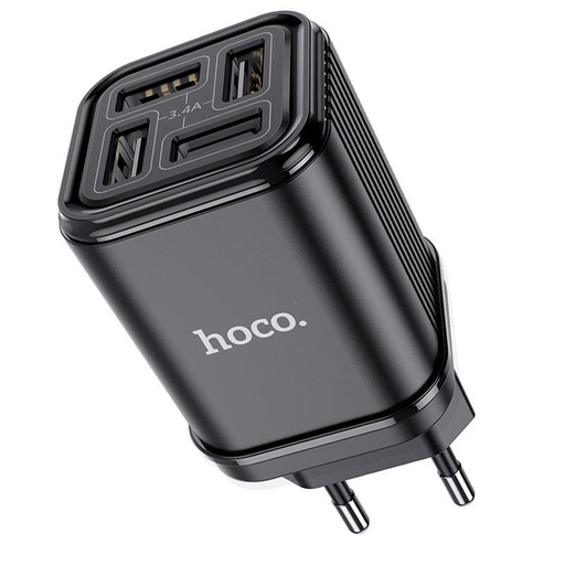 Hoco C84A wall charger (4 USB port), 5V 3,4A, black