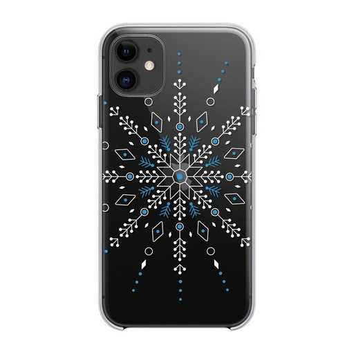 Apple iPhone 11 Winter silicon husă spate (Snowflake (Transparent))