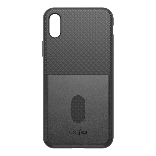Apple iPhone X/ XS Dotfes carbon cu model premium husă spate, (Negru)