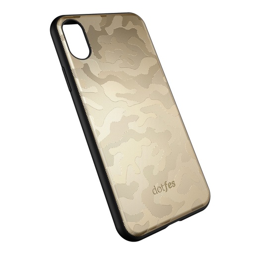 Apple iPhone X/ XS Dotfes camouflage style premium husă spate, (Auriu)