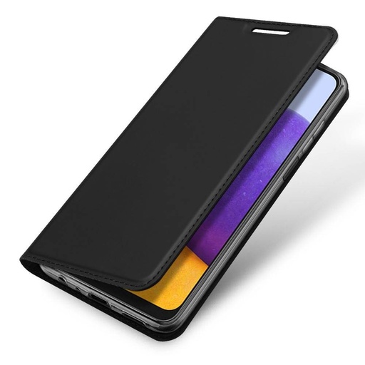 Samsung Galaxy A22 4G DUX DUCIS skin piele husă tip carte, (Negru)