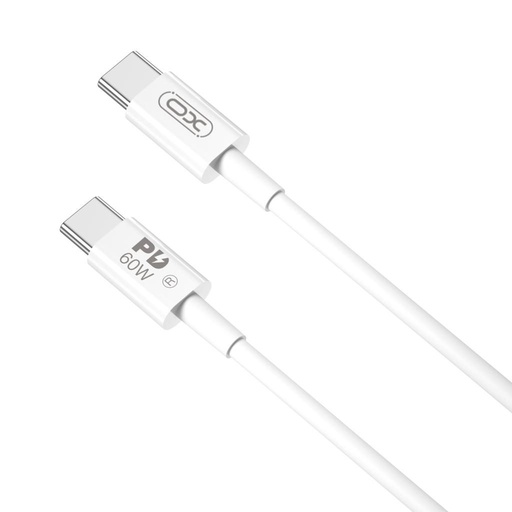 XO NB-Q190B USB-C–USB-C cablu de date (Alb) – 2 m, PD 60W
