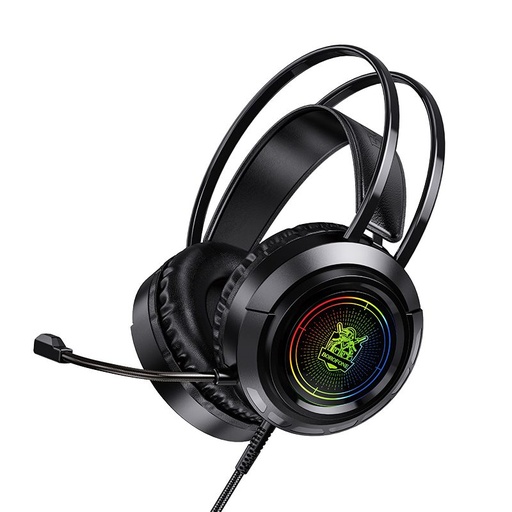 Borofone BO103 gamer căști,cu microfon, USB-A+USB-A+ 3.5mm cu conector, led cu lumină, negru