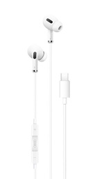 XO EP25 cu fir căști, cu microfon, Type-C cu conector, alb