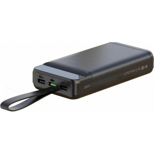 XO PR157 power bank 40000 mAh (Negru) – încărcare rapidă PD 20W + QC 22.5W, cu iluminare, 3 intrare, 3 ieșire