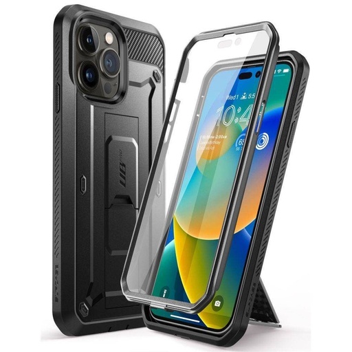 Apple iPhone 14 Pro Supcase Unicorn beetle rezistent husă spate cu față frontală (Negru)