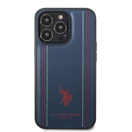 Apple iPhone 14 Pro U.S. Polo Stitched Lines husă spate (Albastru) - USHCP14LPFAV