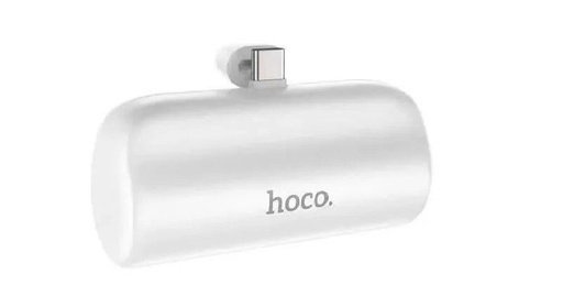 HOCO J106 5000 mAh capacity kompakt powerbank, type-c with connector, kitámasztóval white