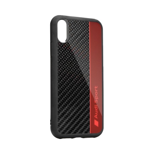 Apple iPhone X/ XS AUDI carbon fibre premium husă spate, (Roșu) - AUS-TPUPCIPXS-R8/D1-RD