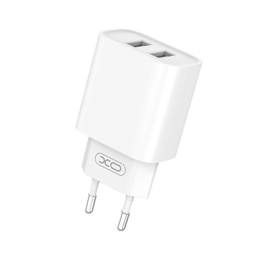 XO CE02C dublu USB încărcător (Alb) – USB-A conectori