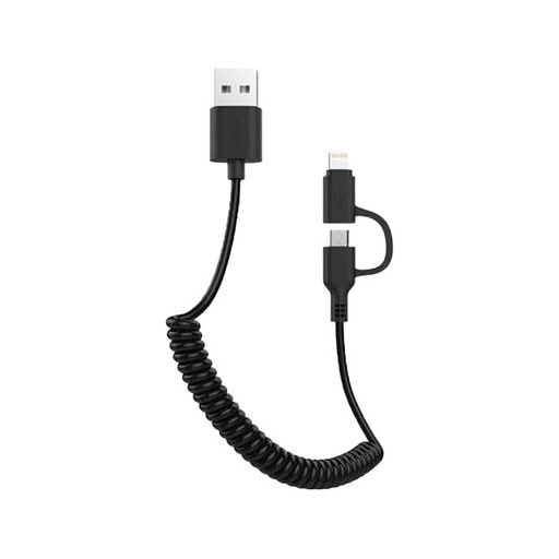 AWEI CL-53 2in1 cablu (microUSB + lightning), csavart, 1m, negru
